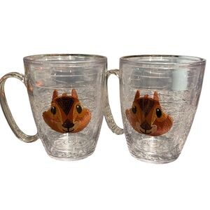 Tervis Clear Mugs With Squirrel Design Faces Set of 2‎